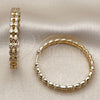 Oro Laminado Huggie Hoop, Gold Filled Style Ball Design, with White Cubic Zirconia, Polished, Golden Finish, 02.204.0068.35