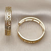 Oro Laminado Huggie Hoop, Gold Filled Style with White Micro Pave, Polished, Golden Finish, 02.204.0071.35