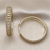 Oro Laminado Huggie Hoop, Gold Filled Style with White Cubic Zirconia, Polished, Golden Finish, 02.204.0074.40