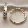 Oro Laminado Huggie Hoop, Gold Filled Style with White Cubic Zirconia, Polished, Golden Finish, 02.204.0075.40