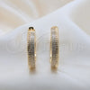Oro Laminado Huggie Hoop, Gold Filled Style with White Cubic Zirconia, Polished, Golden Finish, 02.204.0075.40