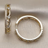 Oro Laminado Huggie Hoop, Gold Filled Style with White Cubic Zirconia, Polished, Golden Finish, 02.204.0077.35
