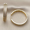 Oro Laminado Huggie Hoop, Gold Filled Style with White Micro Pave, Polished, Golden Finish, 02.204.0078.40