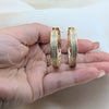 Oro Laminado Huggie Hoop, Gold Filled Style with White Micro Pave, Polished, Golden Finish, 02.204.0078.40