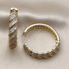 Oro Laminado Huggie Hoop, Gold Filled Style with White Cubic Zirconia, Polished, Golden Finish, 02.204.0082.40