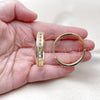 Oro Laminado Huggie Hoop, Gold Filled Style with White Micro Pave, Polished, Golden Finish, 02.204.0083.35