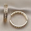 Oro Laminado Huggie Hoop, Gold Filled Style with White Micro Pave, Polished, Golden Finish, 02.204.0083.35