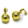 Oro Laminado Stud Earring, Gold Filled Style Ball and Hollow Design, Polished, Golden Finish, 02.282.0081