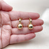 Oro Laminado Stud Earring, Gold Filled Style Ball Design, Polished, Golden Finish, 02.282.0082