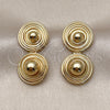 Oro Laminado Stud Earring, Gold Filled Style Ball Design, Polished, Golden Finish, 02.282.0087