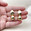 Oro Laminado Dangle Earring, Gold Filled Style Ball Design, Polished, Golden Finish, 02.282.0090