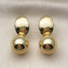 Oro Laminado Dangle Earring, Gold Filled Style Ball Design, Polished, Golden Finish, 02.282.0090
