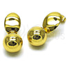 Oro Laminado Dangle Earring, Gold Filled Style Ball Design, Polished, Golden Finish, 02.282.0090