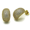 Oro Laminado Stud Earring, Gold Filled Style with White Cubic Zirconia, Polished, Golden Finish, 02.283.0335
