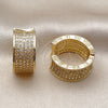 Oro Laminado Huggie Hoop, Gold Filled Style with White Cubic Zirconia, Polished, Golden Finish, 02.283.0336.20