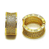 Oro Laminado Huggie Hoop, Gold Filled Style with White Cubic Zirconia, Polished, Golden Finish, 02.283.0336.20