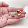 Oro Laminado Huggie Hoop, Gold Filled Style with White Cubic Zirconia, Polished, Golden Finish, 02.283.0338.18