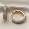 Oro Laminado Huggie Hoop, Gold Filled Style with White Cubic Zirconia, Polished, Golden Finish, 02.283.0339.30