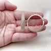 Oro Laminado Huggie Hoop, Gold Filled Style with White Cubic Zirconia, Polished, Golden Finish, 02.283.0342.35