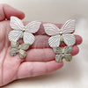 Oro Laminado Stud Earring, Gold Filled Style Butterfly Design, Polished, Golden Finish, 02.213.0874