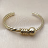 Oro Laminado Individual Bangle, Gold Filled Style Ball Design, Polished, Golden Finish, 07.213.0019