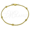 Oro Laminado Basic Bracelet, Gold Filled Style Ball Design, Diamond Cutting Finish, Golden Finish, 04.213.0362.07