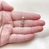 Oro Laminado Religious Pendant, Gold Filled Style Cross Design, Polished, Golden Finish, 05.213.0190