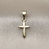 Oro Laminado Religious Pendant, Gold Filled Style Cross Design, Polished, Golden Finish, 05.213.0190