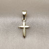 Oro Laminado Religious Pendant, Gold Filled Style Cross Design, Polished, Golden Finish, 05.213.0190