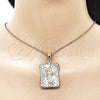 Oro Laminado Religious Pendant, Gold Filled Style San Benito Design, Diamond Cutting Finish, Golden Finish, 05.253.0164.1