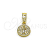 Oro Laminado Religious Pendant, Gold Filled Style San Benito Design, Polished, Golden Finish, 05.253.0203
