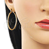 Oro Laminado Medium Hoop, Gold Filled Style Diamond Cutting Finish, Golden Finish, 02.170.0544.40
