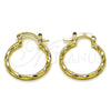 Oro Laminado Small Hoop, Gold Filled Style Diamond Cutting Finish, Golden Finish, 02.170.0572.20