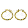 Oro Laminado Small Hoop, Gold Filled Style Diamond Cutting Finish, Golden Finish, 02.170.0572.25