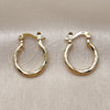 Oro Laminado Small Hoop, Gold Filled Style Diamond Cutting Finish, Golden Finish, 02.170.0523.1.15