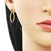 Oro Laminado Small Hoop, Gold Filled Style Diamond Cutting Finish, Golden Finish, 02.170.0523.1.20
