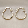 Oro Laminado Small Hoop, Gold Filled Style Diamond Cutting Finish, Golden Finish, 02.170.0523.1.20