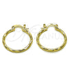 Oro Laminado Small Hoop, Gold Filled Style Diamond Cutting Finish, Golden Finish, 02.170.0523.1.25