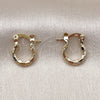 Oro Laminado Small Hoop, Gold Filled Style Diamond Cutting Finish, Golden Finish, 02.168.0037.10