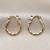 Oro Laminado Small Hoop, Gold Filled Style Diamond Cutting Finish, Golden Finish, 02.168.0037.15