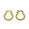 Oro Laminado Small Hoop, Gold Filled Style Diamond Cutting Finish, Golden Finish, 02.170.0573.15