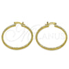 Oro Laminado Medium Hoop, Gold Filled Style Diamond Cutting Finish, Golden Finish, 02.170.0573.40