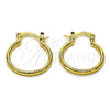 Oro Laminado Small Hoop, Gold Filled Style Diamond Cutting Finish, Golden Finish, 02.170.0574.20
