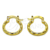 Oro Laminado Small Hoop, Gold Filled Style Diamond Cutting Finish, Golden Finish, 02.170.0577.20