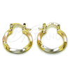 Oro Laminado Small Hoop, Gold Filled Style Twist Design, Polished, Tricolor, 02.170.0542.1.20