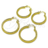 Oro Laminado Small Hoop, Gold Filled Style Hollow Design, Diamond Cutting Finish, Golden Finish, 02.213.0258.25