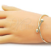 Oro Laminado Individual Bangle, Gold Filled Style Ball Design, Polished, Golden Finish, 07.213.0022 (Thickness, One size fits all)
