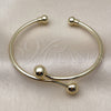 Oro Laminado Individual Bangle, Gold Filled Style Ball Design, Polished, Golden Finish, 07.213.0022 (Thickness, One size fits all)
