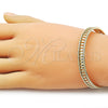 Oro Laminado Individual Bangle, Gold Filled Style Twist Design, Polished, Golden Finish, 07.213.0023 (08 MM Thickness, One size fits all)