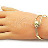 Oro Laminado Individual Bangle, Gold Filled Style Ball Design, Polished, Golden Finish, 07.213.0026